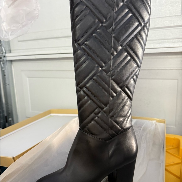 Michael Kors Black Quilted Heeled Boots - Picture 1 of 6
